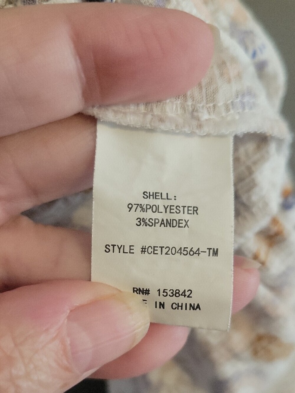 MELLODAY SzLg Cream Paisley Floral Peasant Blouse Ruffle Hem on off shoulder - Picture 3 of 5
